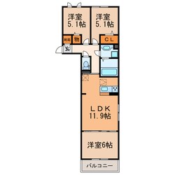 仮）D-room気噴町PJ　A棟の物件間取画像